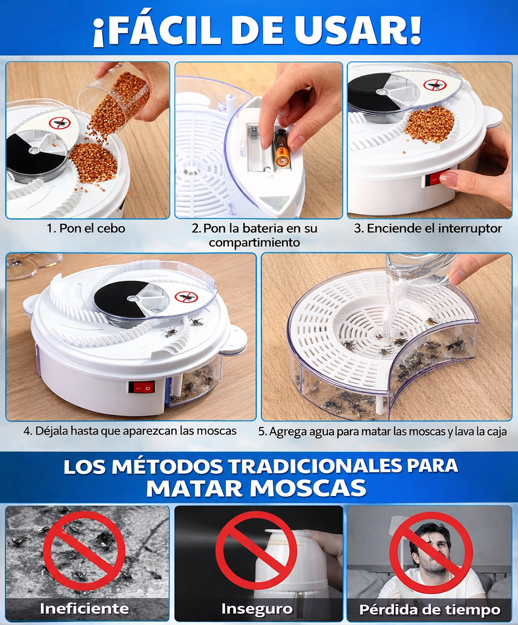Trampa eléctrica para moscas USB
